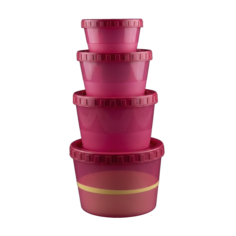 4 Pack Recipientes color rojo